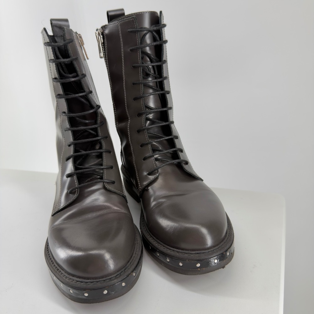 Barney's New York Taupe Lace Up Combat Boots Size 35 - Picture 3 of 8